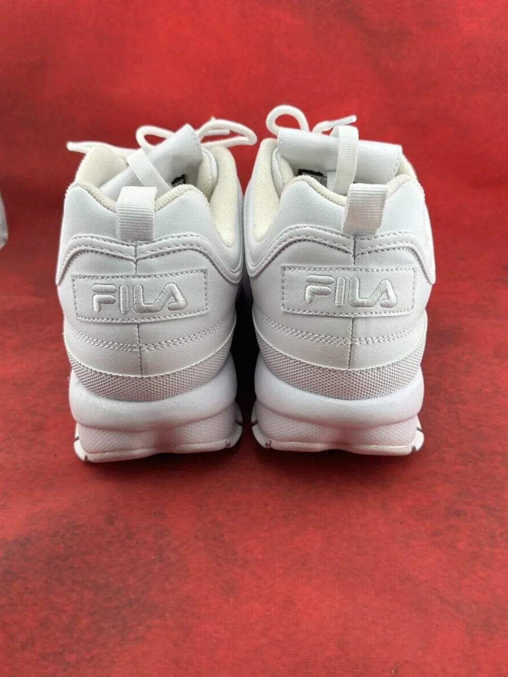 FILA DISRUPTOR II PREMIUM LEATHER MEN'S SNEAKER WHT/WHT/WHT SIZE 11